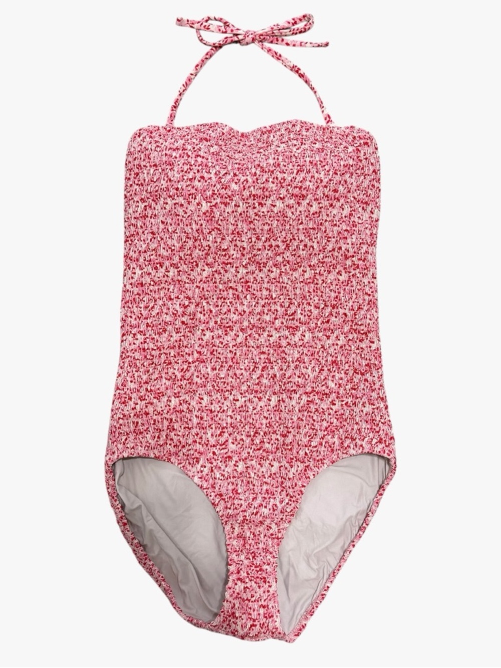 Hermoza Smocked Ellen One Piece Swimsuit Women’s 8 Red Floral Removable Straps